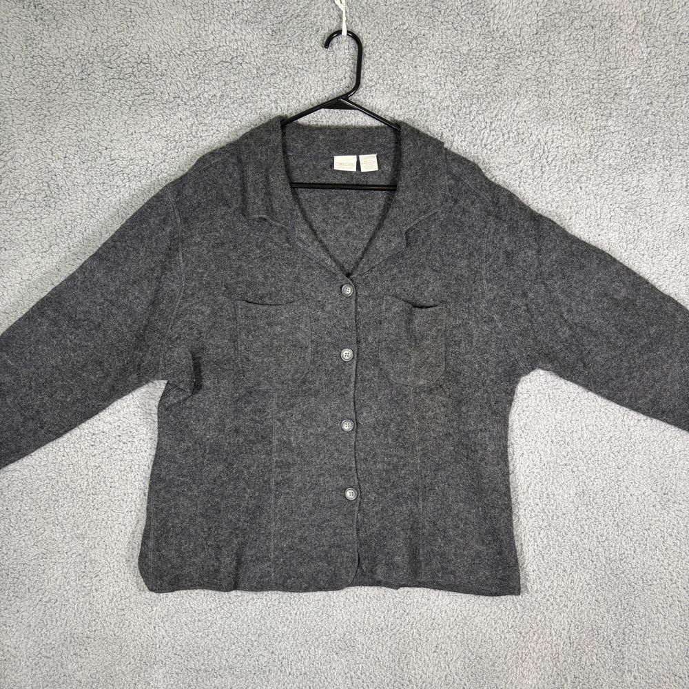 Cherokee Boiled Wool Shirt Jacket Womens 22W 24W Plus Gray Button Front Shacket